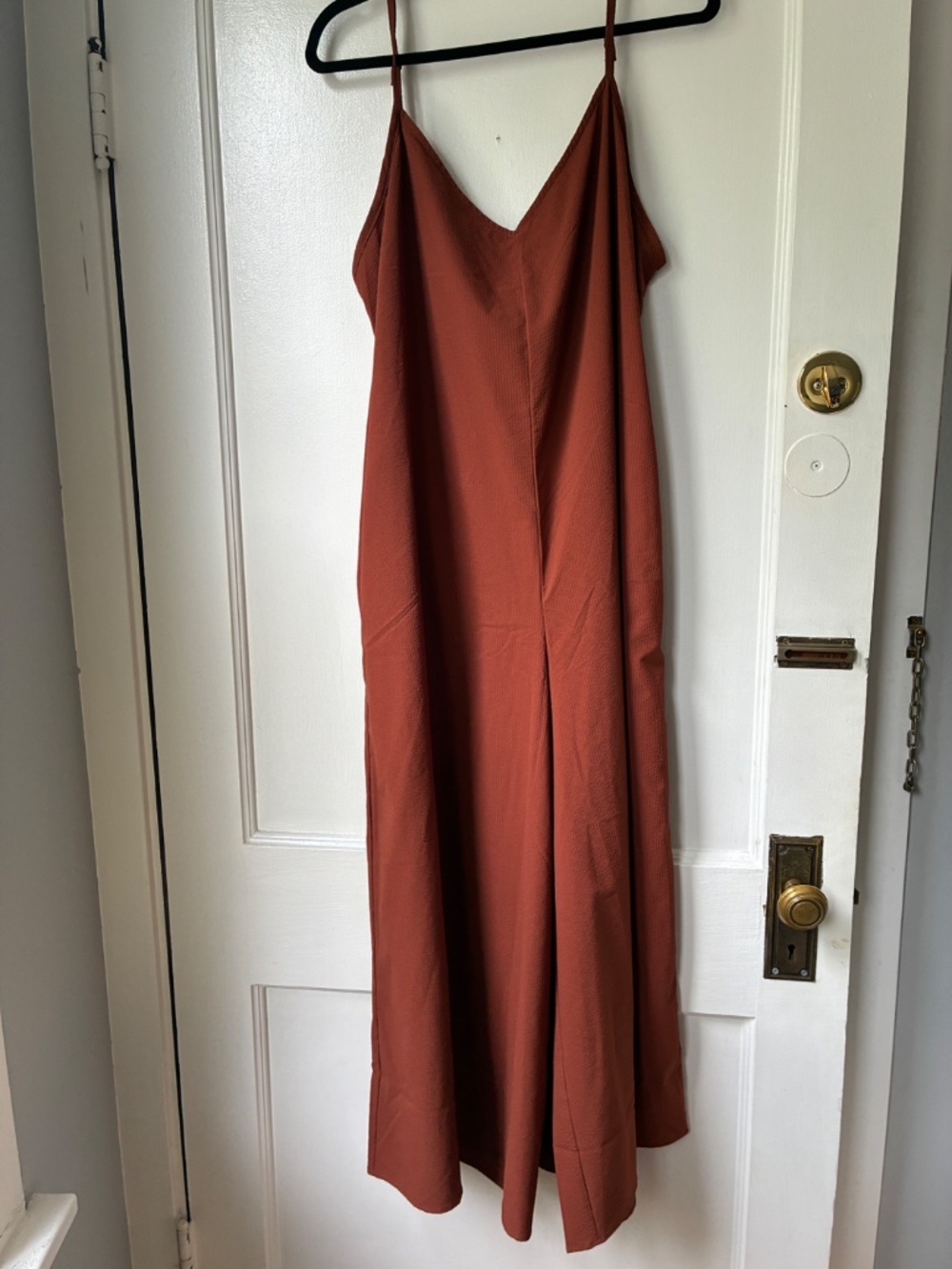 Muji Seersucker jumpsuit in Brick (xxl), New with tags